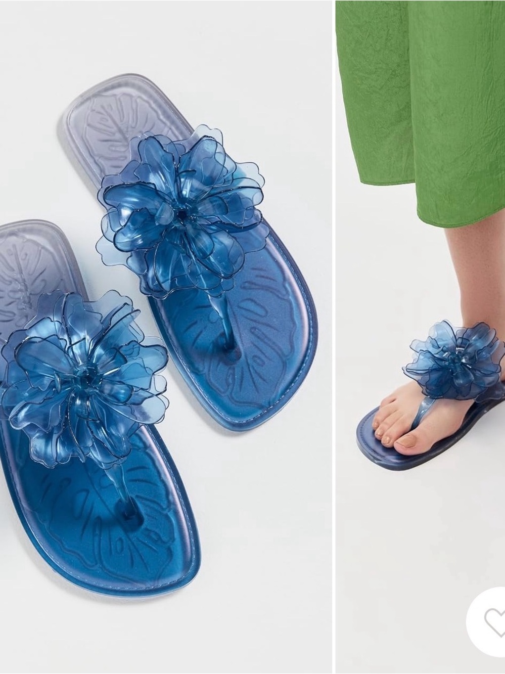 FARM Rio Blue Floral Jelly Thong Sandals